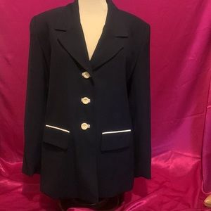 NWT Principles collection navy blue blazer size 14, 3 cream buttons